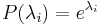 P(\lambda _{i})=e^{{\lambda _{i}}}