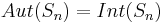 Aut(S_{n})=Int(S_{n})